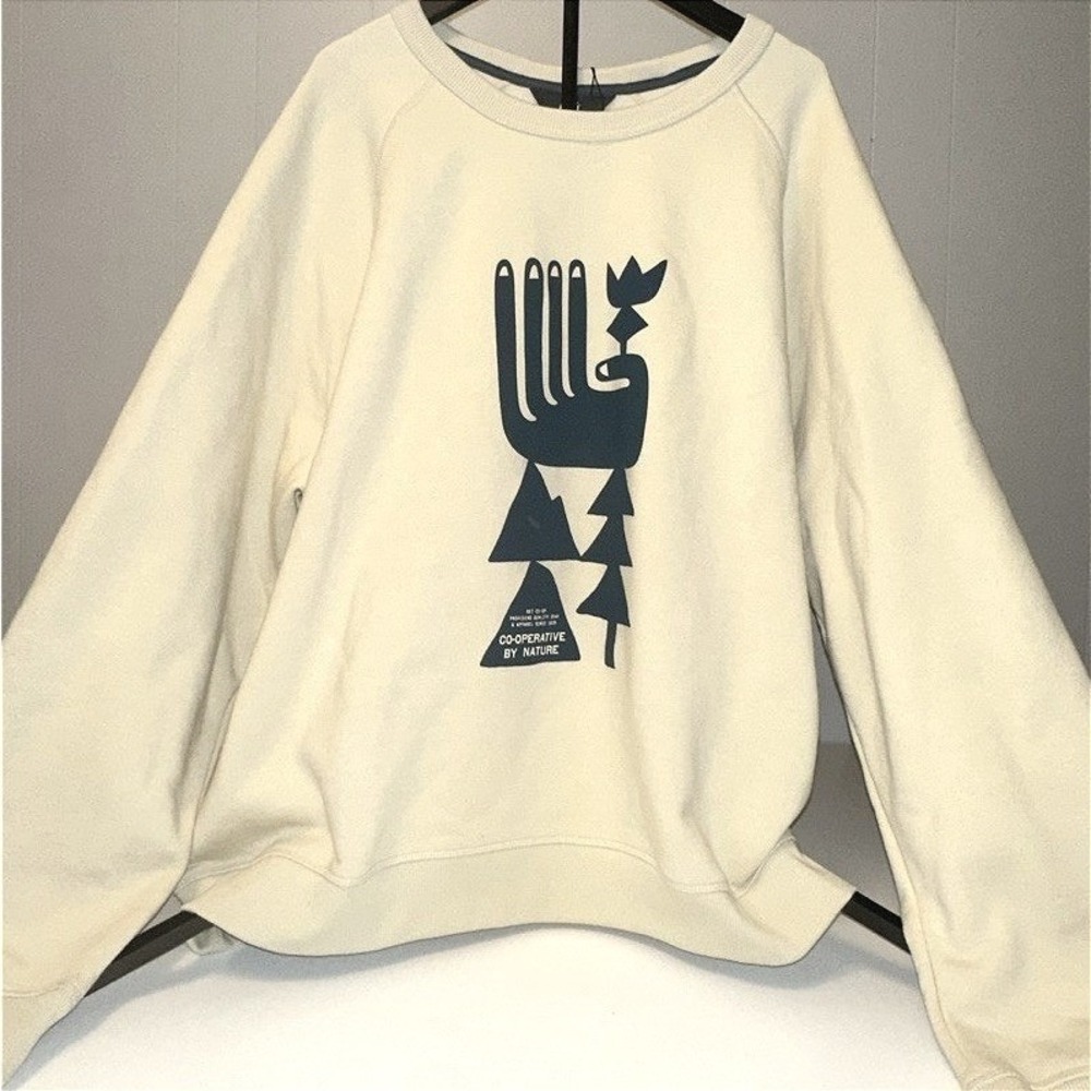 NWT Women's REI Co-Op Crewneck Sweatshirt Forest 3xl Cream Nature Hiking Camping